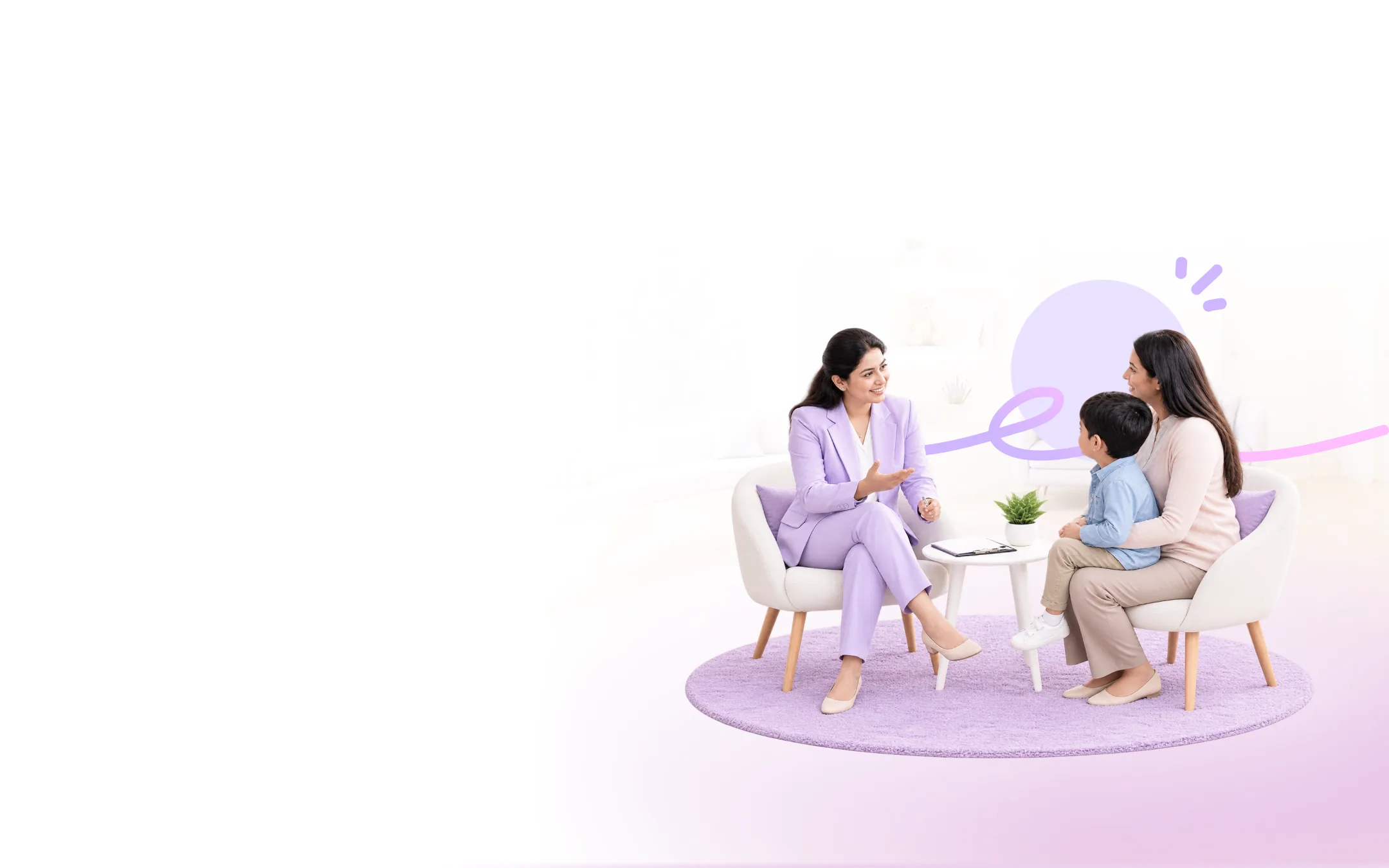 A paediatric gastroenterologist discussing feeding and nutrition with a family